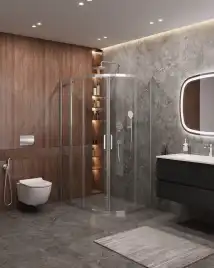 Душевой уголок CEZARES MOLVENO-RH-2-110/90-C-Cr-IV стекло Прозрачное, профиль Хром