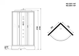 Душевая кабина Niagara Classic 90х90х215 NG-3301-14F(NG-3317-14) средний поддон, с гидромассажем, 33011424F