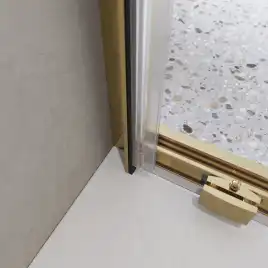 Душевая дверь BelBagno LUCE-BF-1-120-C-ORO стекло прозрачное, профиль Золото глянцевое