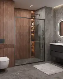 Душевая дверь CEZARES MOLVENO-BF-1-160-C-GM-IV стекло Прозрачное, профиль Оружейная сталь