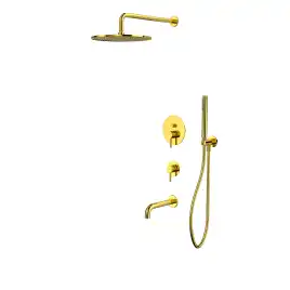 Душевая система для ванны WHITECROSS Y gold YSET07GL, скрытого монтажа, Золото глянцевое