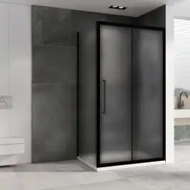 Душевой уголок ABBER Schwarzer Diamant 150х100 см, AG30150BMH-S100BM, профиль черный, стекло матовое