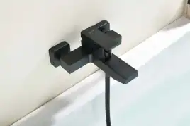 Смеситель для ванны Aquatek Либра AQ1640MB, однорычажный, с коротким изливом, Черный матовый