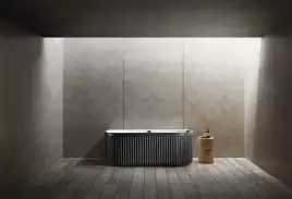 Ванна  Abber Leipzig 170х80 AM9916BW из искусственного камня, Черно-белая матовая