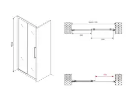 Душевая дверь Abber Schwarzer Diamant 110 см, AG30110BMH, профиль Черный, стекло Матовое