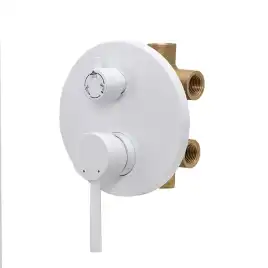 Встраиваемая душевая система AVS SLIMMER 811-141-MW с изливом, белый матовый