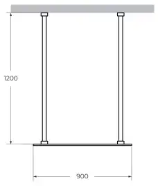 Душевая перегородка CEZARES LIBERTA-L-2-90-120-C-NERO прозрачное стекло, профиль Черный