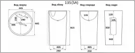 Раковина CeramaLux B135B 445х445х815 Напольная цвет Черный