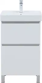 Тумба под раковину Aquanet Вега 50 напольная, белый глянец, 344120