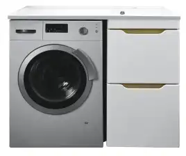 Тумба с раковиной Azario Magenta 120 CS00079141 правая под стиральную машину, Белая глянцевая