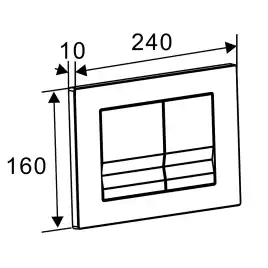 Кнопка смыва AZARIO NEW AZ-001.02 двойная, пластик, хром