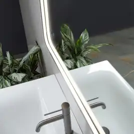 Зеркало с подсветкой AVS VI 70x100 см, антипар, оружейная сталь