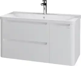 Тумба под раковину Grossman Адель 100 подвесная, белая глянцевая (1010001)