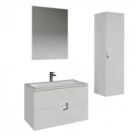 Шкаф-пенал для ванной Grossman Луксор 35 подвесной, белый матовый (303550)