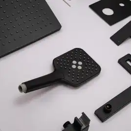 Встраиваемая душевая система AVS CUBE 811-241-MB с изливом, черный матовый