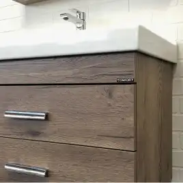 Тумба с умывальником Comforty Никосия 80П Дуб темный, 00-00008856