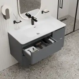 Тумба с раковиной IDDIS Edifice 100, подвесная, Темно-серый, EDI10D0i95K