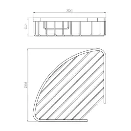 Полка угловая AVS Cesta, 20х20 см, черный матовый