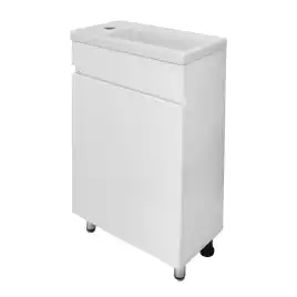 Тумба с раковиной Azario Эстима 40 CS00094579 левая напольная, Белая глянцевая