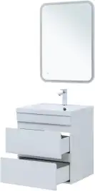 Тумба под раковину Aquanet Нота New 58 2 ящика, белый глянец 335417