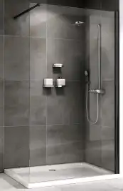 Душевая перегородка Abber Immer Offen 120 см, AG61120B8, профиль Черный, стекло Прозрачное