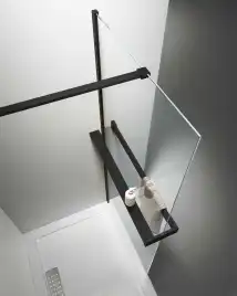 Душевая перегородка Vincea Walk in HR 80 VSW-4HR800CLB, профиль черный матовый, стекло прозрачное