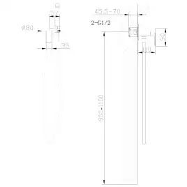 Смеситель ABBER Weiss Insel AF8025B с гигиеническим душем, черный матовый
