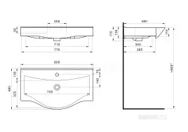 Раковина Santek Беверли 80 отверстие под смеситель 1WH302422