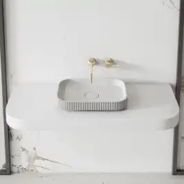 Раковина накладная ABBER STEIN 50х35х6 AS2602, прямоугольная, белая матовая