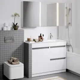 Тумба с раковиной под стиральную машину Aqwella Forma 115 см, FOR0105KL, цвет Белый