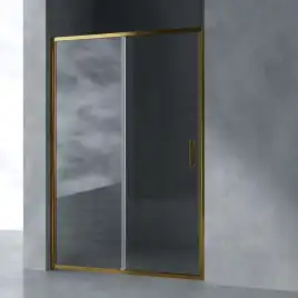 Душевая дверь в нишу AVS Вектор 130 см профиль брашированное золото, стекло прозрачное, 803-0002-195-13-GB-T