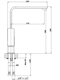 Смеситель для кухни Azario CADEO AZ-15944431 поворотный излив, Хром