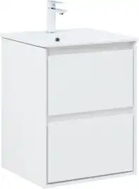 Тумба под раковину Aquanet Милан 50 белый глянец, подвесная, 336366