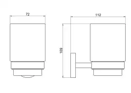 Стакан для ванной Aquatek Бетта AQ4604BGM, Оружейная сталь