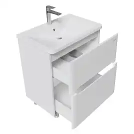 Тумба под раковину Grossman Адель-Норма 70 напольная, белая глянцевая (107018)