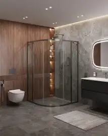 Душевой уголок CEZARES MOLVENO-R-11-90+20-C-GM-IV стекло Прозрачное, профиль Оружейная сталь