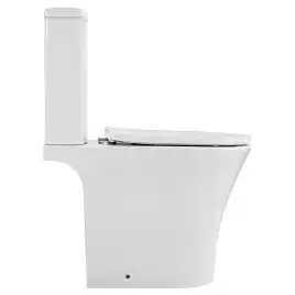 Унитаз-компакт Azario VISE AZ-1343BT напольный, безободковый, в комплекте с бачком и сиденьем микролифт, Белый глянцевый