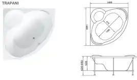 Акриловая ванна Marka One TRAPANI 140х140 Угловая белая 01тр1414