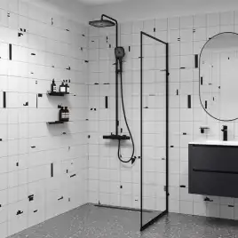 Душевая система для душа IDDIS SpaHome SPHBLTKi06 с термостатом цвет, Матовый черный