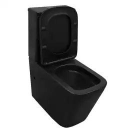 Унитаз-компакт Azario Black King AZ-8303-D напольный, безободковый, в комплекте с бачком и сиденьем микролифт, Черный матовый