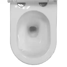 Подвесной унитаз Azario Etera AZ-118E-UQ3 безободковый, смыв Торнадо, в комплекте с сидением микролифт, Белый глянцевый