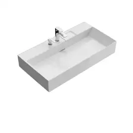 Раковина Kerama Marazzi LOGICA мебельная\подвесная с двумя отверстиями 90, белая глянцевая, LO.wb.90.2