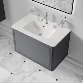 Тумба с раковиной IDDIS Oxford Neo 80, подвесная, Темно-серый, OXN80D0i95K