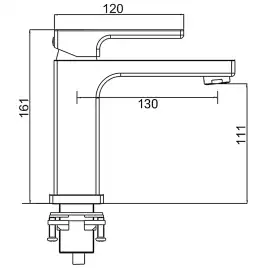 Смеситель для раковины Gappo G1017-9, Оружейная сталь