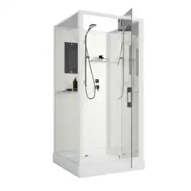 Душевая кабина Niagara Standart 80х80 ST80/15Q/BK низкий поддон, белый профиль, без крыши