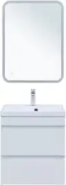 Тумба под раковину Aquanet Нота New 58 2 ящика, белый глянец 335417