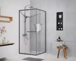 Душевой уголок Azario 100х100 AZ-L47-100-MGR-CL, профиль графит матовый, стекло Прозрачное