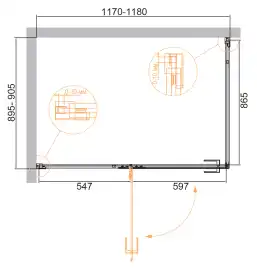 Душевой уголок CEZARES BELLAGIO-AH-1-120/90-C-NERO стекло Прозрачное, профиль Черный
