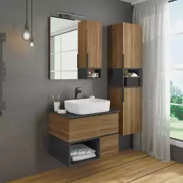 Тумба с умывальником Comforty Штутгарт 75 Дуб темно-коричневый, 00-00001884