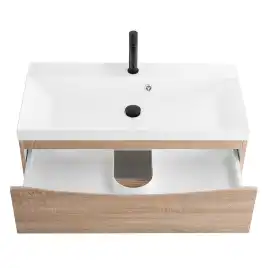 Тумба под раковину BelBagno MARINO-800-2C-SO-WO-P подвесная Rovere Bianco